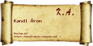 Kandl Áron névjegykártya